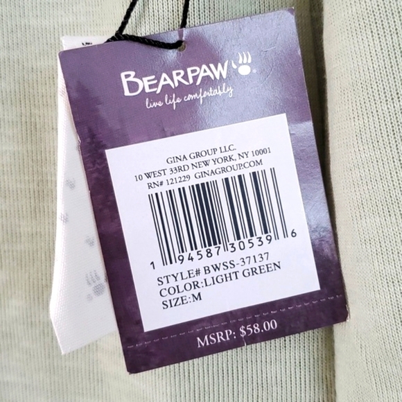 🆕️ NWT Bearpaw Light Green Long Sleeve Loose Fit Shirt Womens Size Medium - Picture 10 of 17